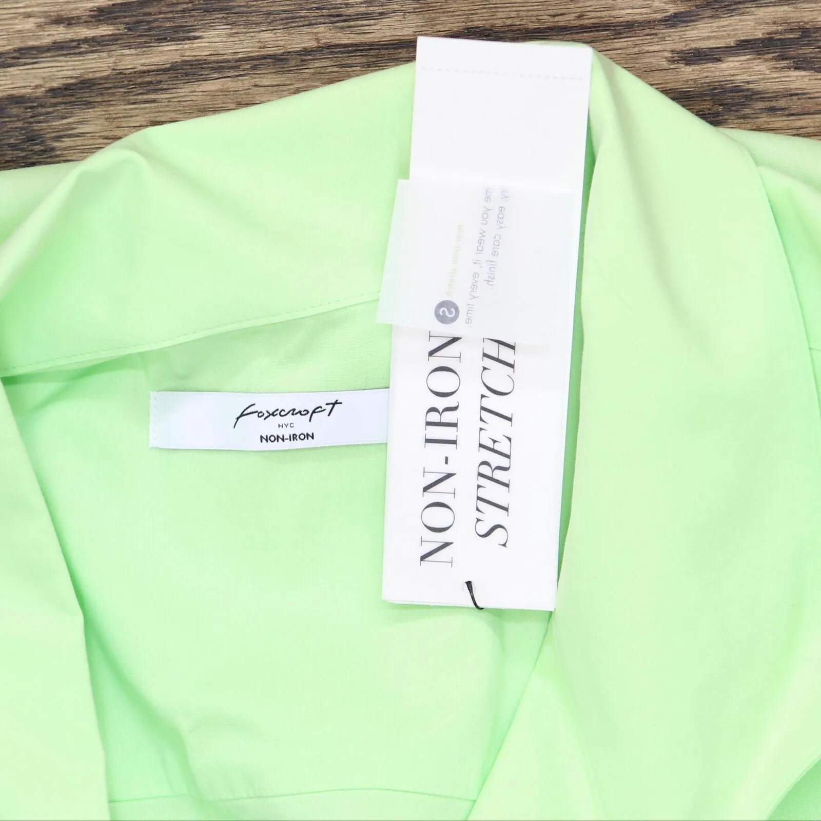 Foxcroft Womens Cecila Long Sleeve Stretch Tunic Shirt Top Sweet Kiwi Green 24W