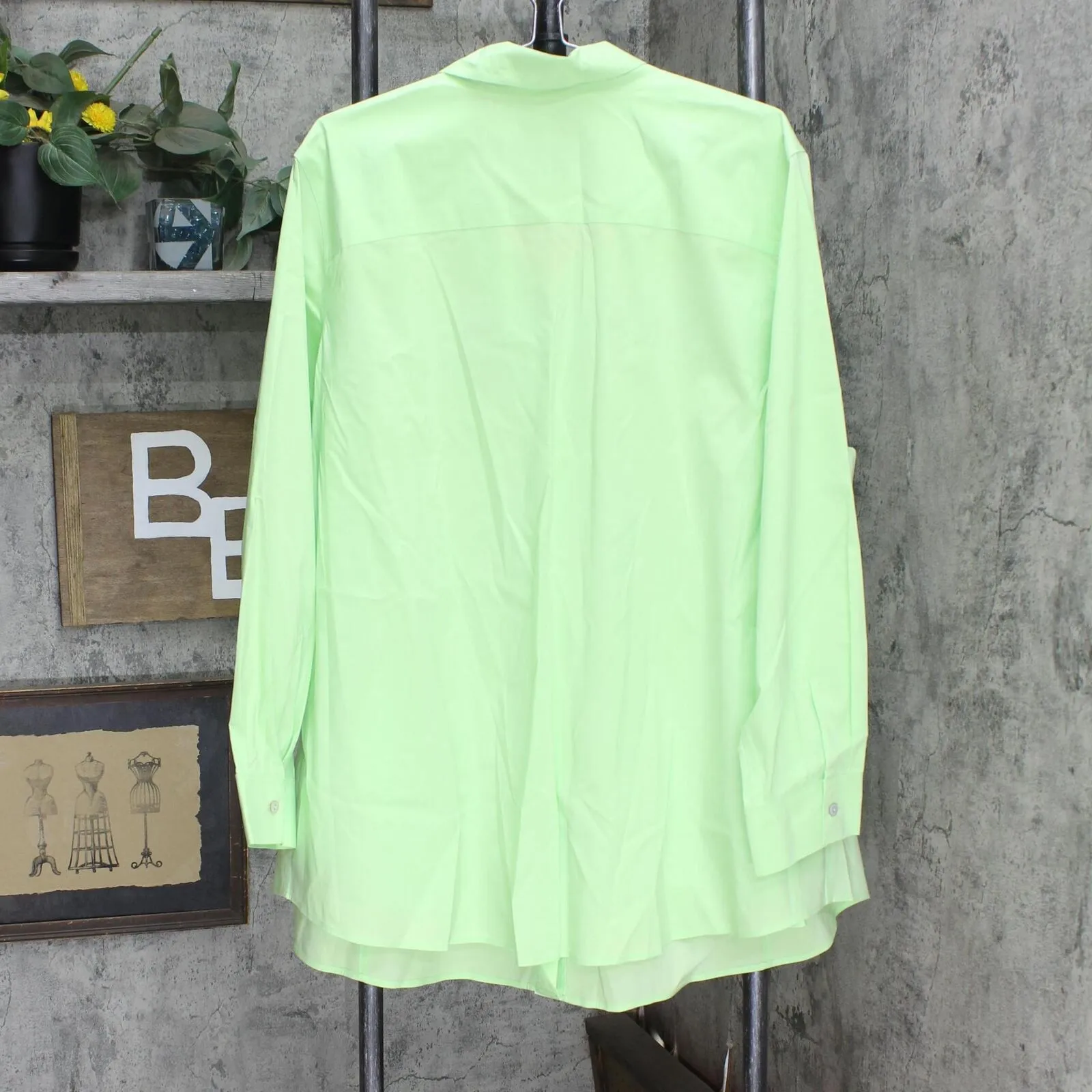 Foxcroft Womens Cecila Long Sleeve Stretch Tunic Shirt Top Sweet Kiwi Green 24W