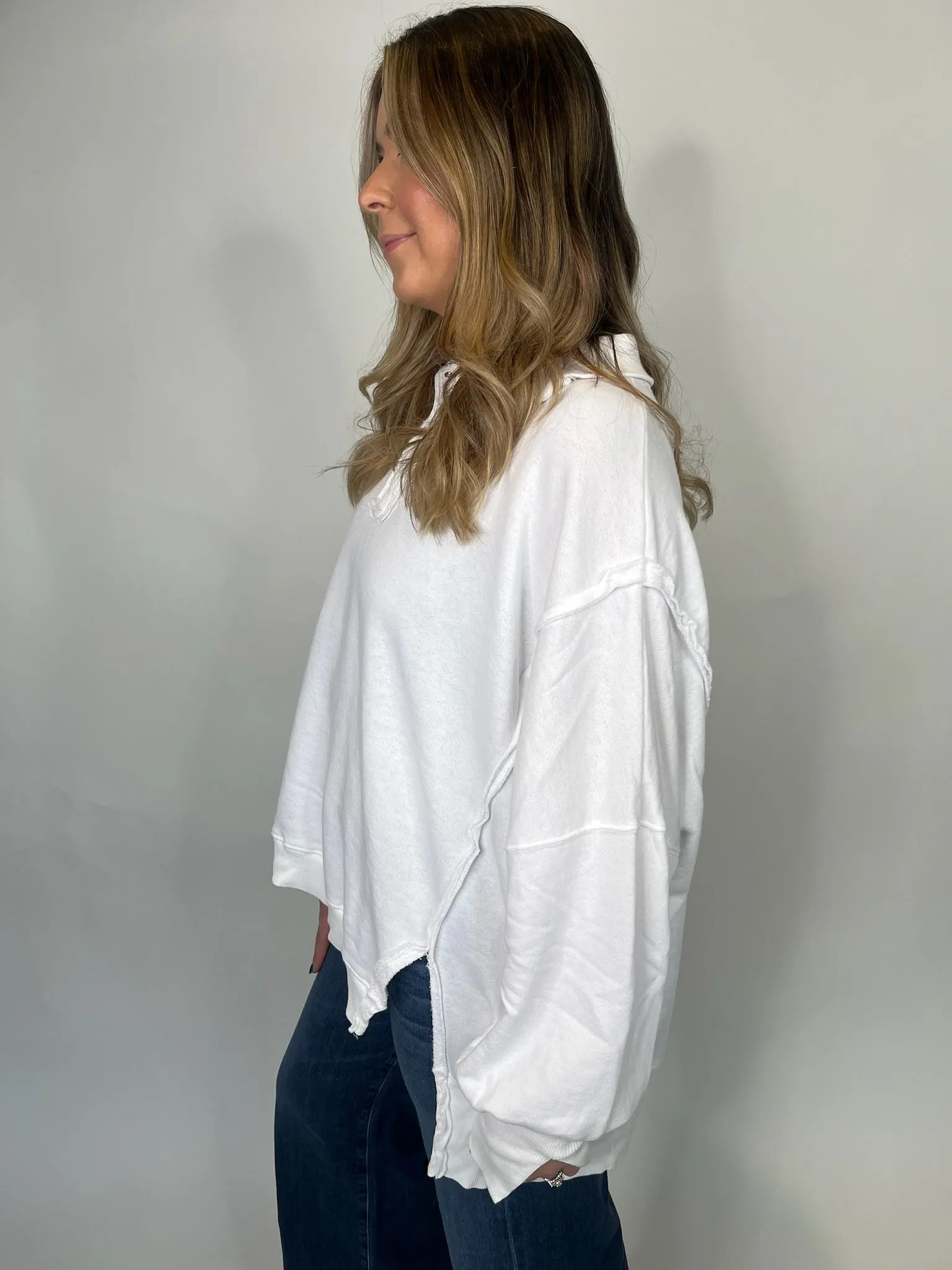 Free People Camden Henley Optic White