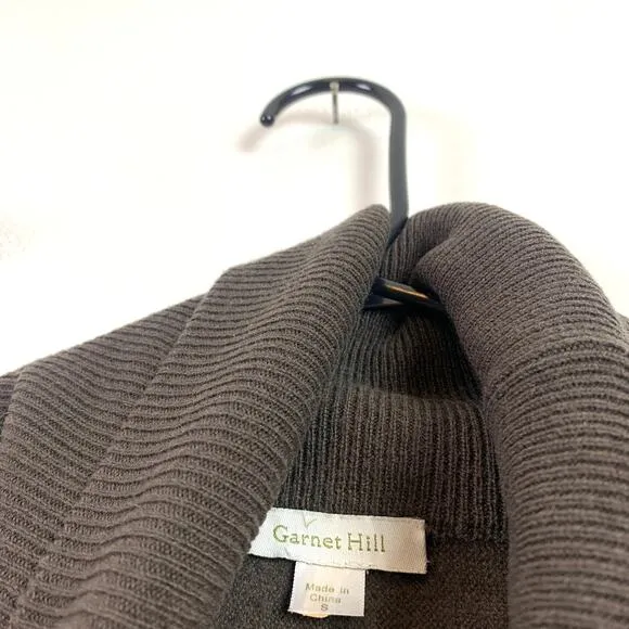 Garnet Hill Wool Cashmere Oversized Turtleneck Tunic Sweater Brown Size Small