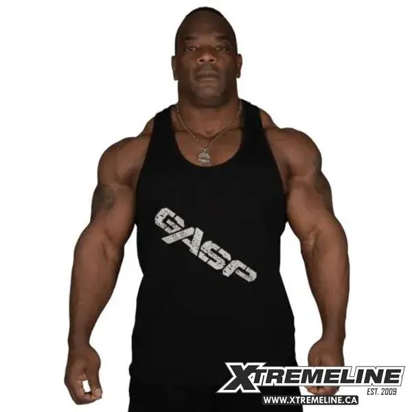 GASP Vintage T-Back Tank, Black