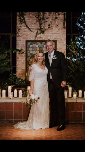 Geometric Sequin Lace Sheath Wedding Dress Jill