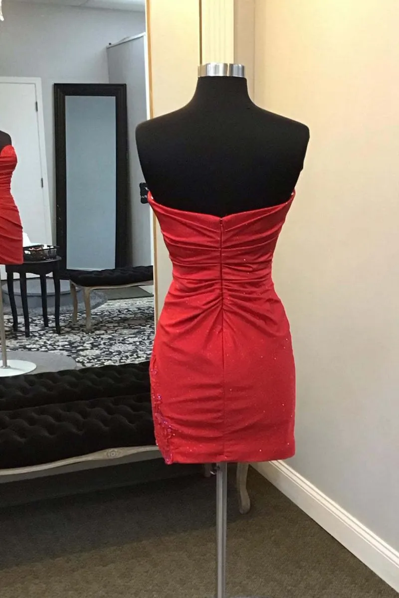 Glitter Sweetheart Tight Short Homecoming Dresses with Appliques