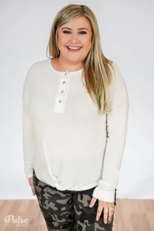 Go-To Henley Thermal Top- Ivory