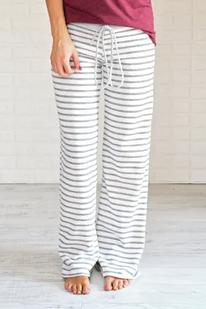 Grey Striped Lounge Pants