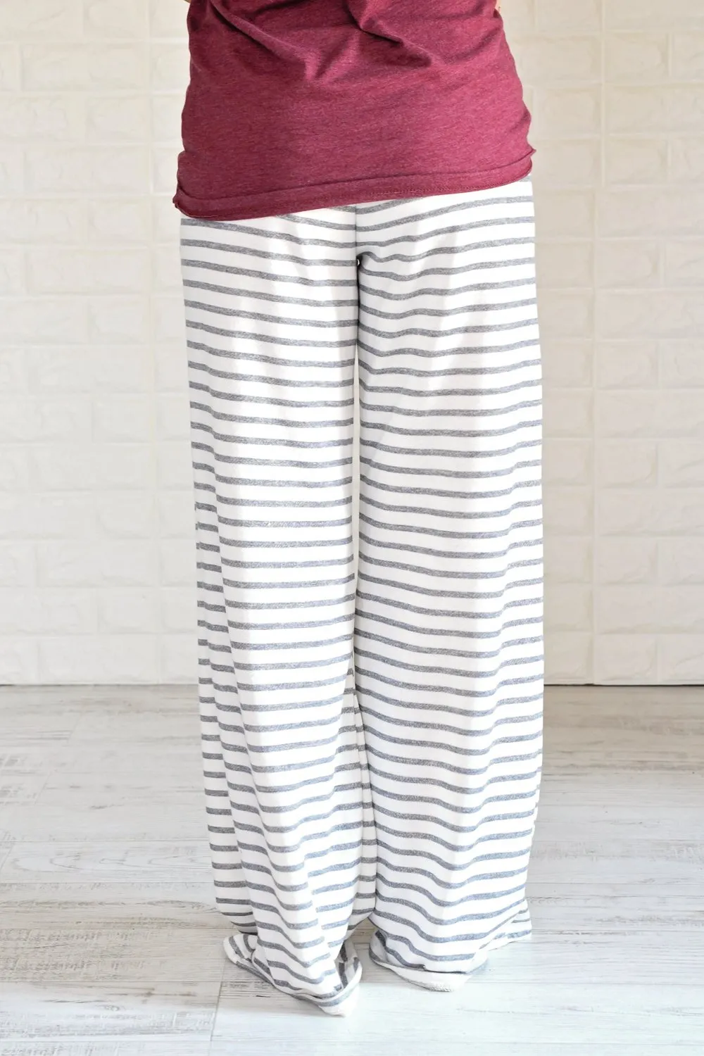 Grey Striped Lounge Pants