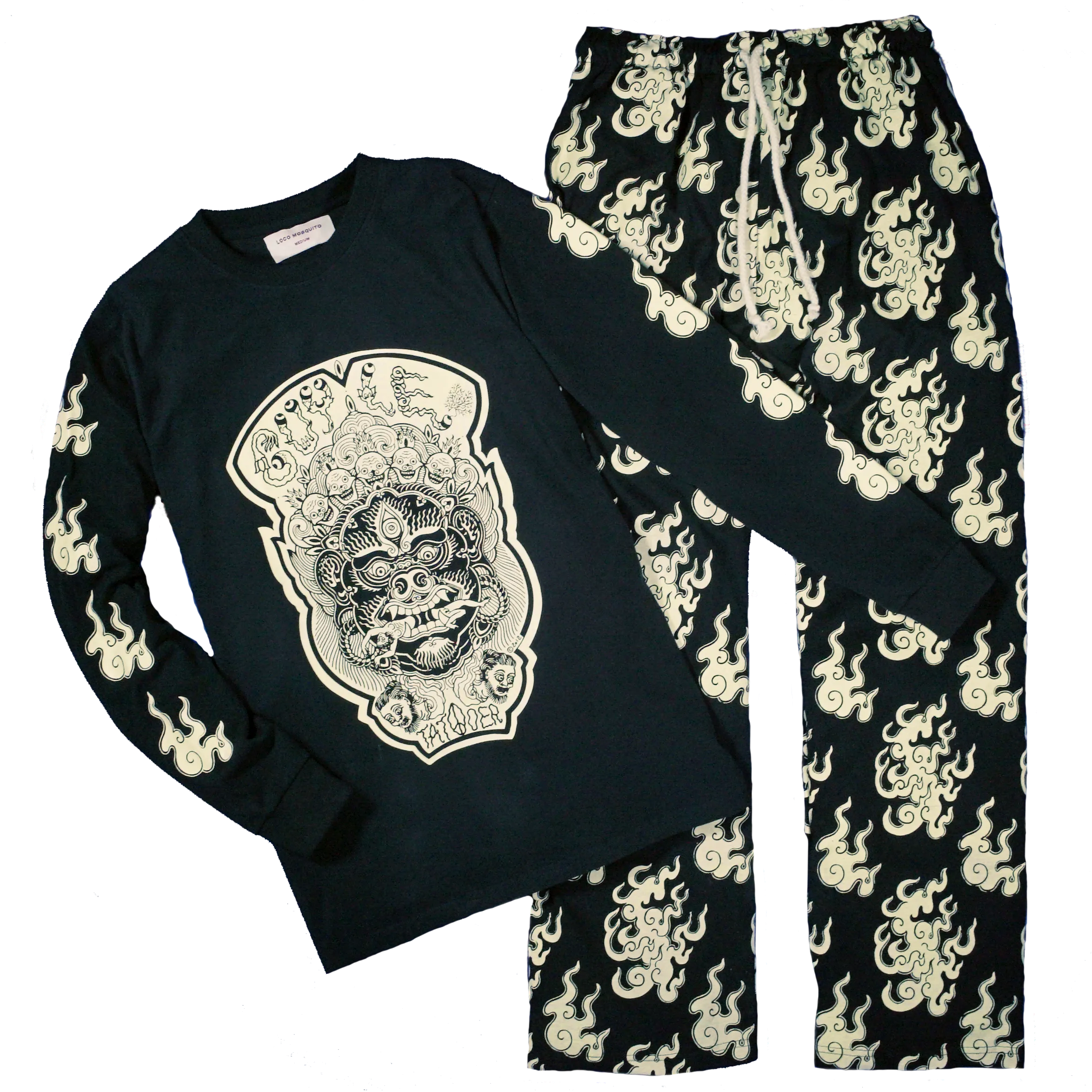 GUY LE TATOOER X LOCO MOSQUITO JAPANESE FLAME SET (BLACK / IVORY)