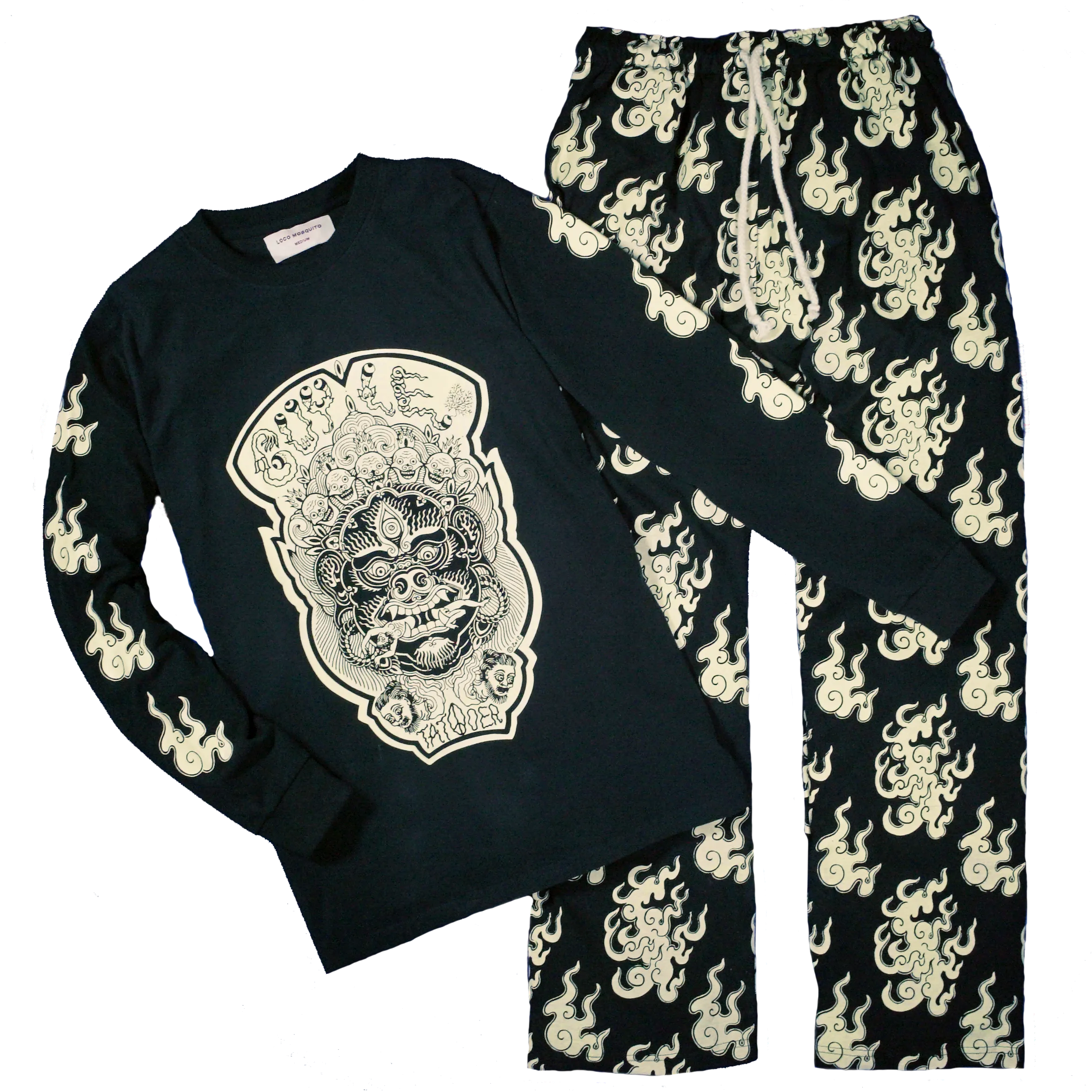 GUY LE TATOOER X LOCO MOSQUITO JAPANESE FLAME SET (BLACK / IVORY)