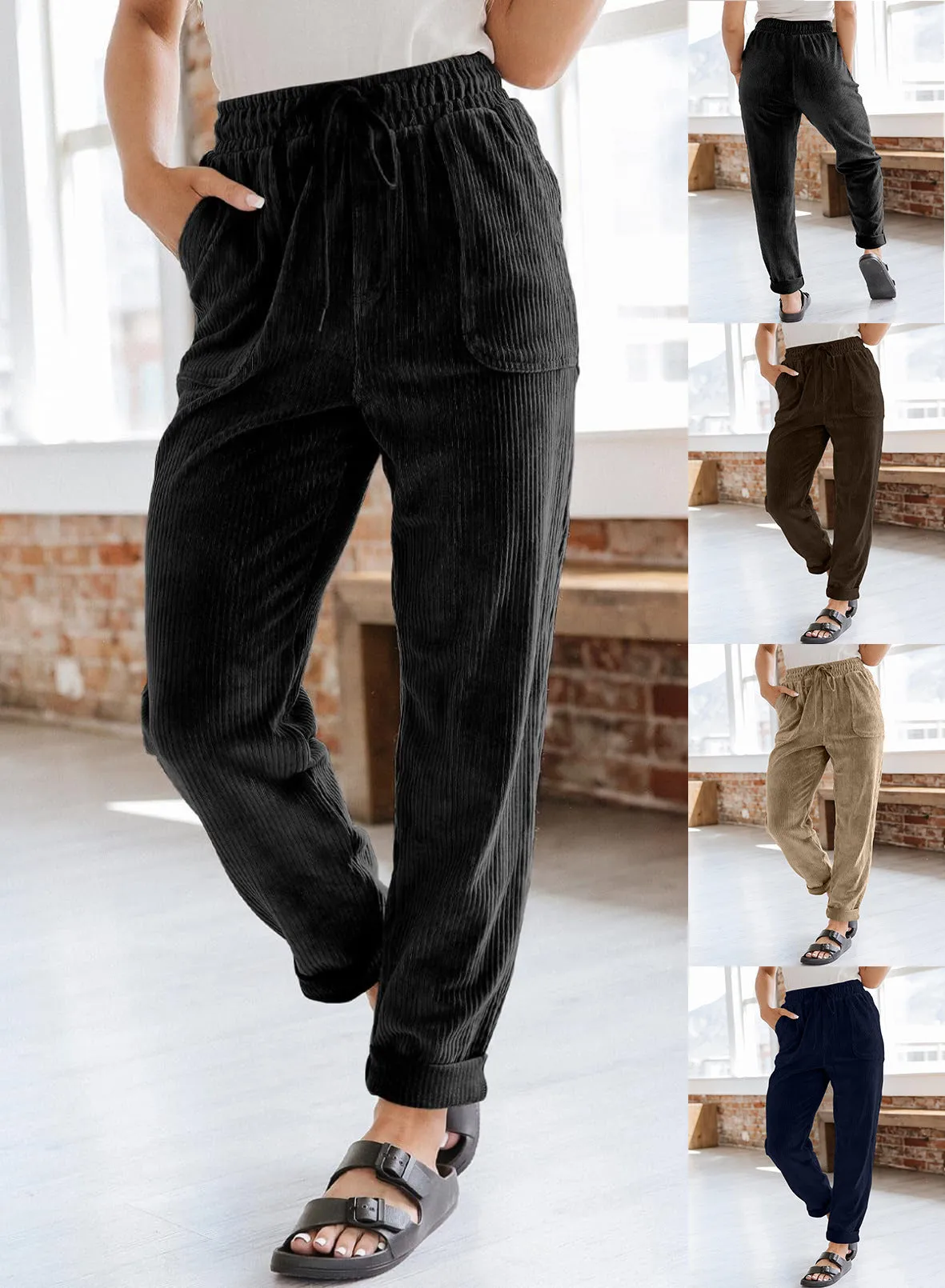 Gwynn™ | Autumn-Winter Drawstring Corduroy Harem Pants