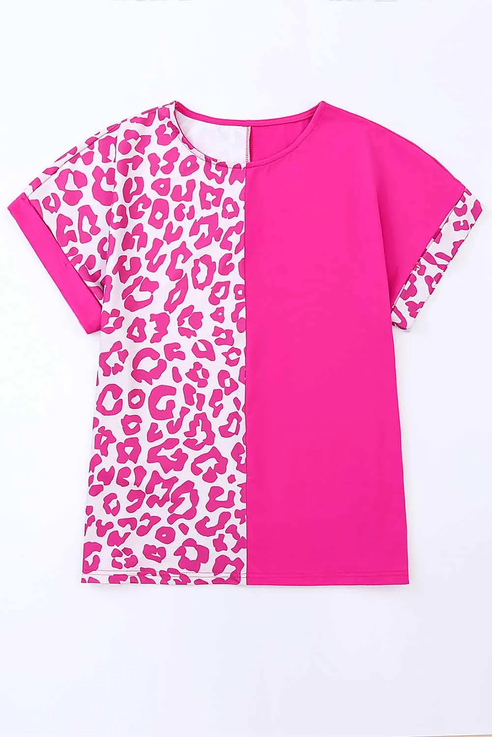 Half Leopard Patchwork Top
