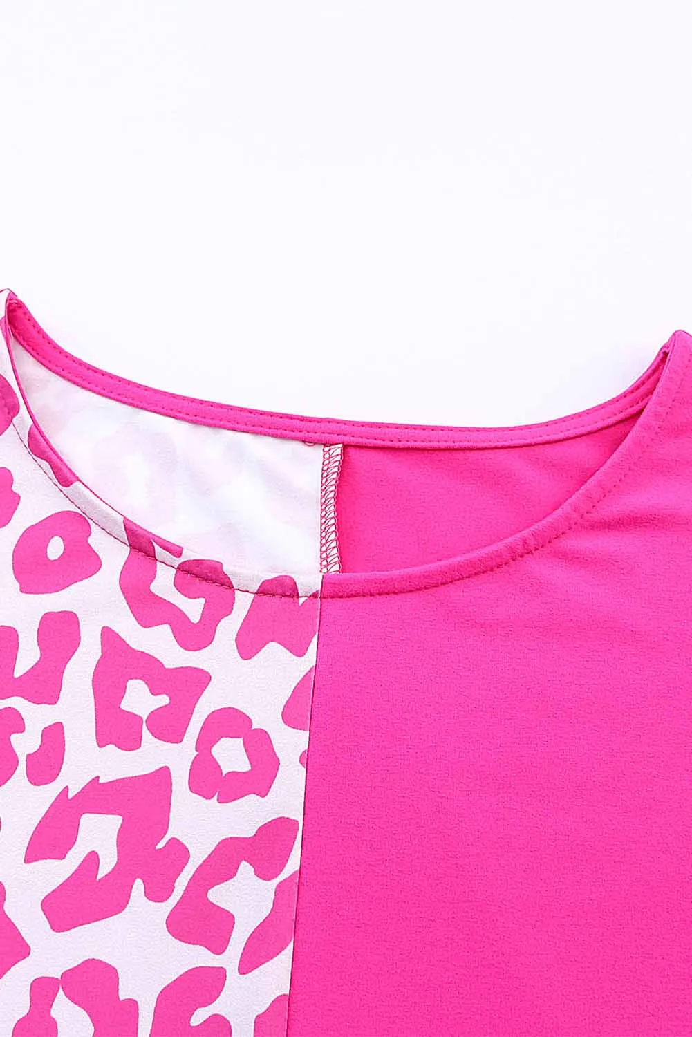 Half Leopard Patchwork Top