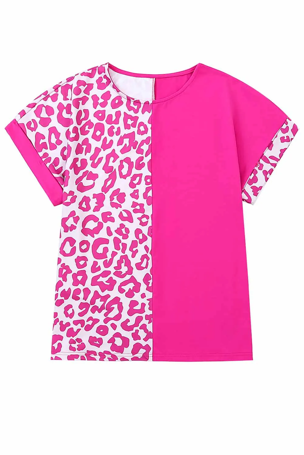 Half Leopard Patchwork Top