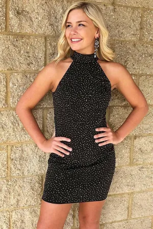 Halter Neck Sleeveless Sequins Sheath Short Homecoming Dresses