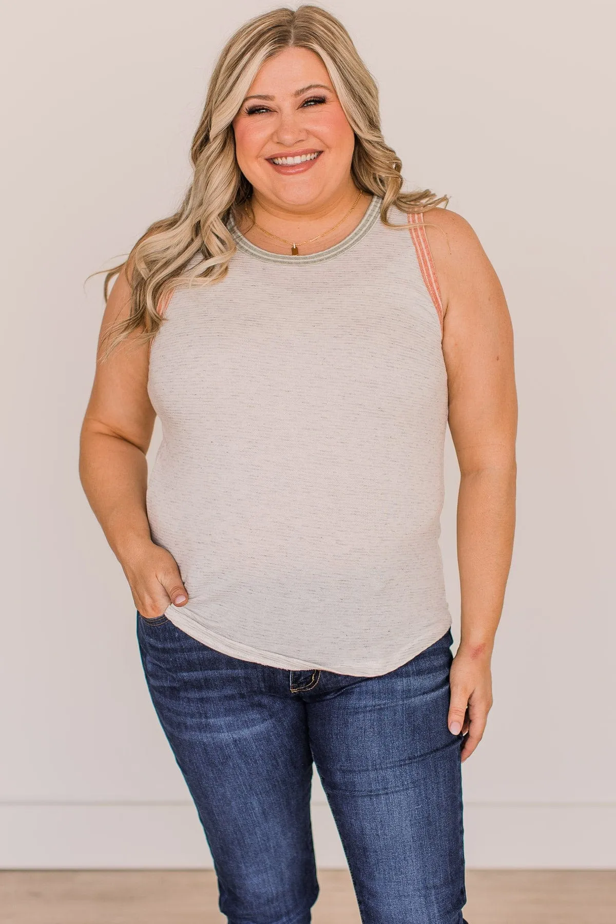 Happy Right Now Tank Top- Ivory