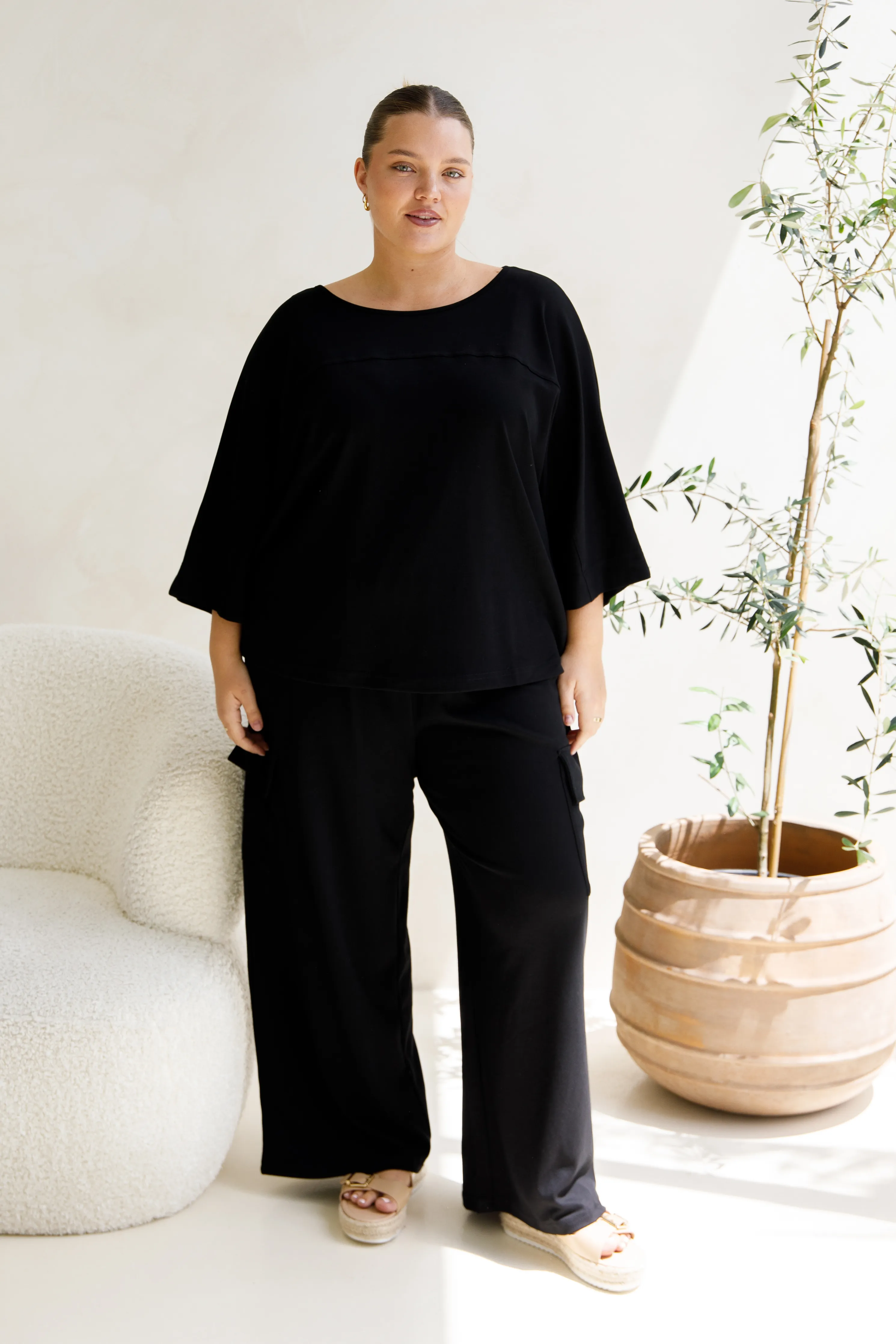 Hazel Lounge Top | Black