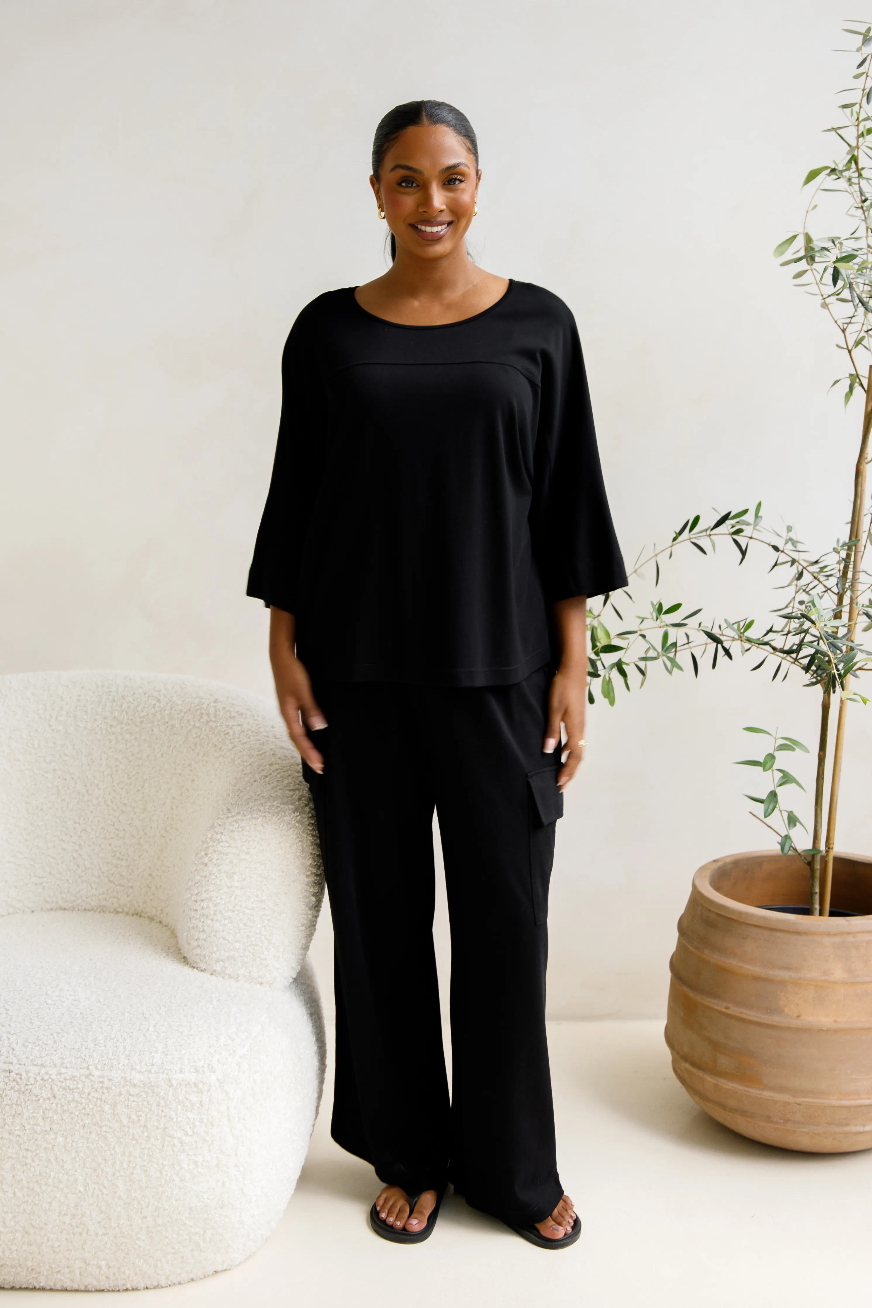Hazel Lounge Top | Black