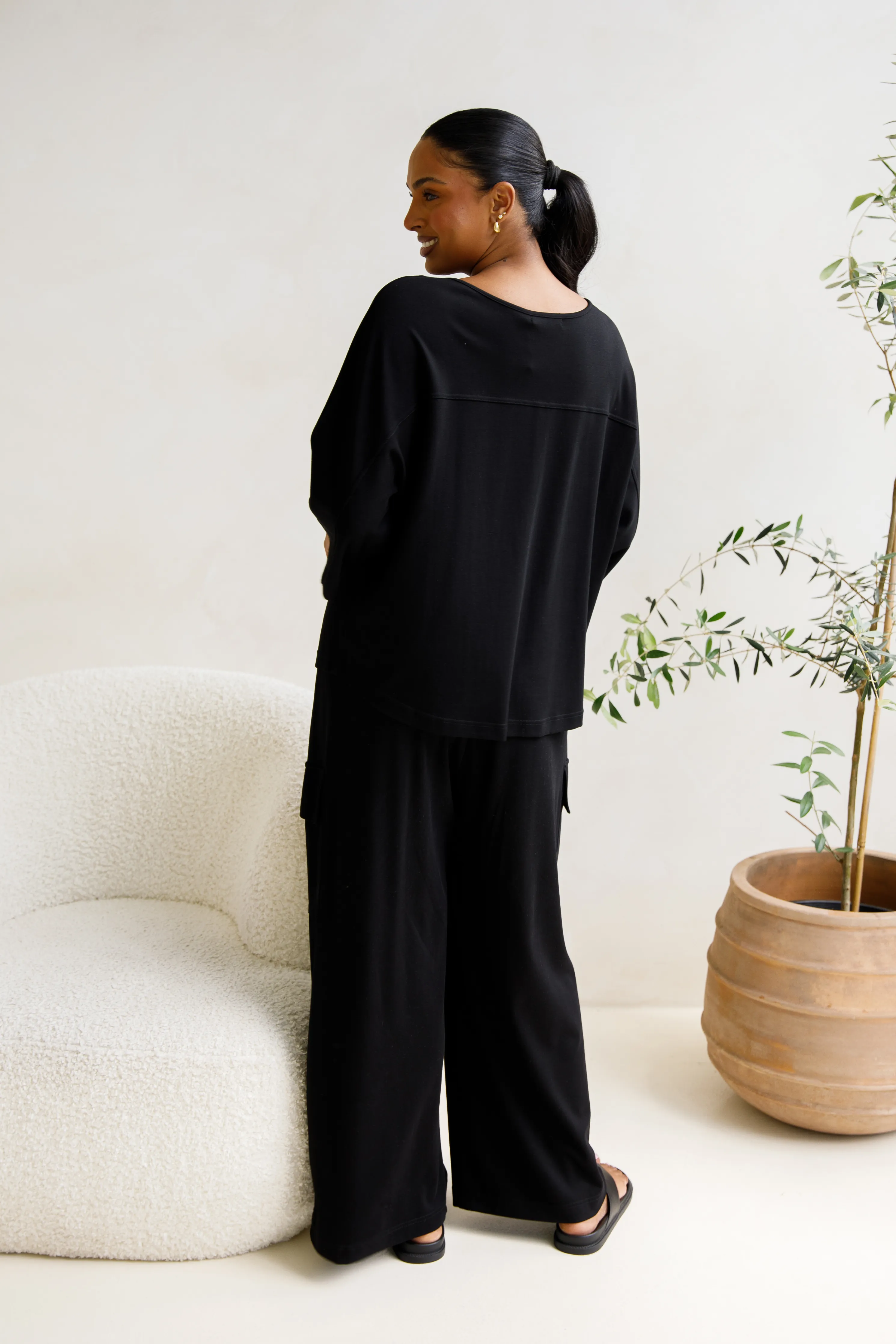 Hazel Lounge Top | Black