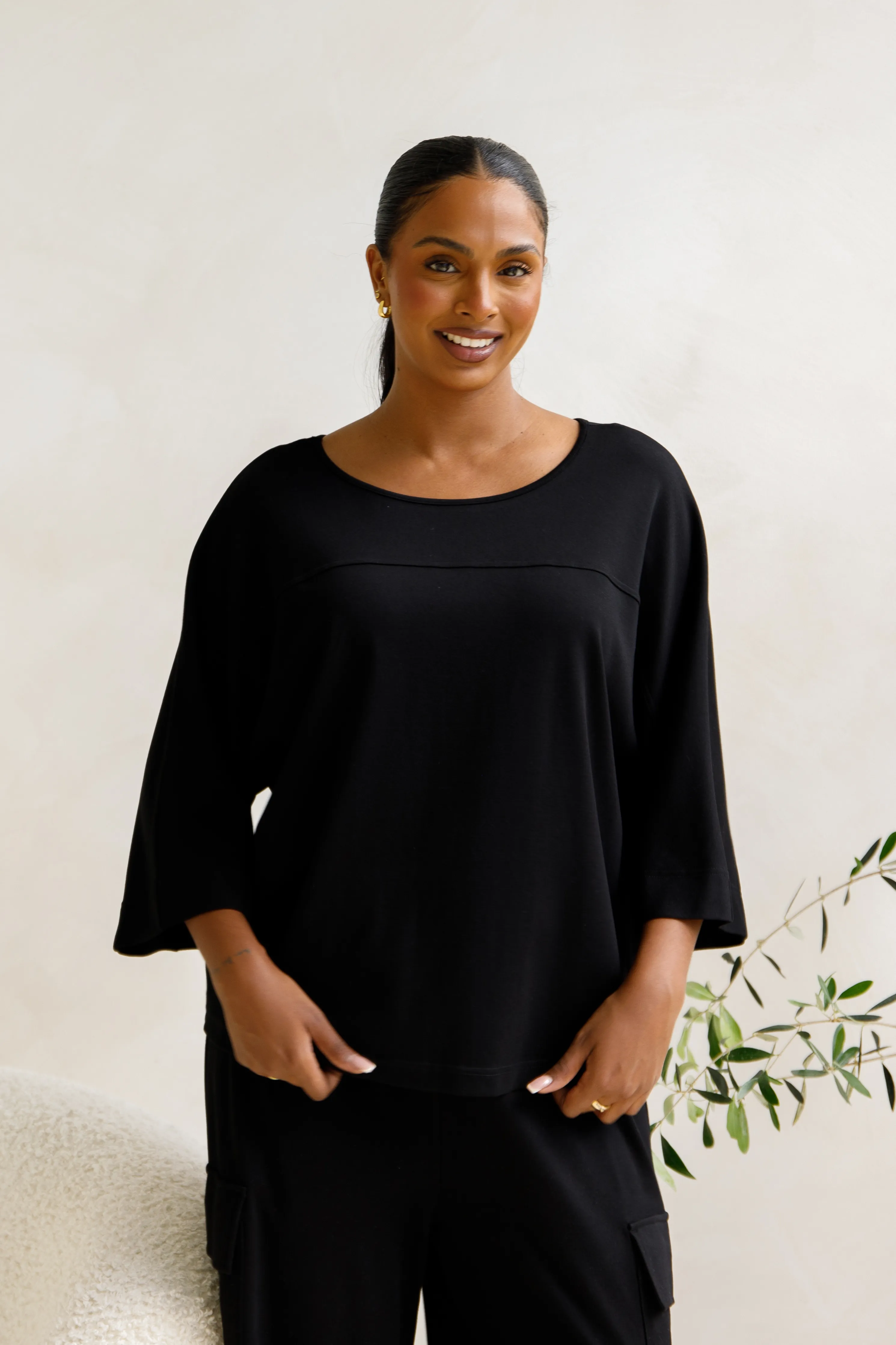Hazel Lounge Top | Black