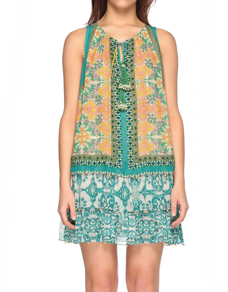 Hemant and Nandita Vintage Tile Short Dress