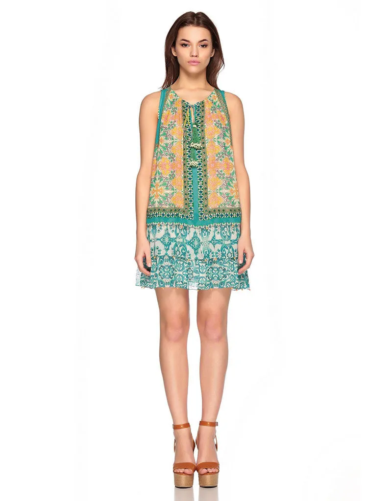 Hemant and Nandita Vintage Tile Short Dress
