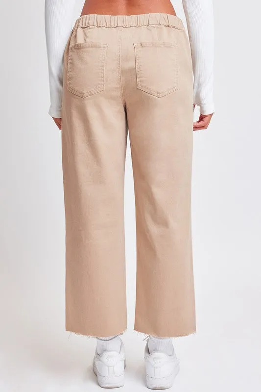 High Rise Crop Straight Drawstring Pants (S-3X)
