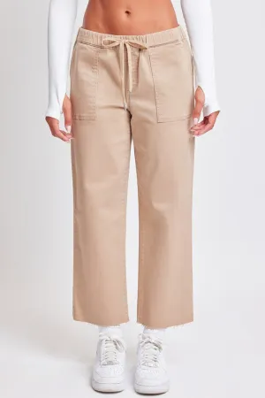 High Rise Crop Straight Drawstring Pants (S-3X)