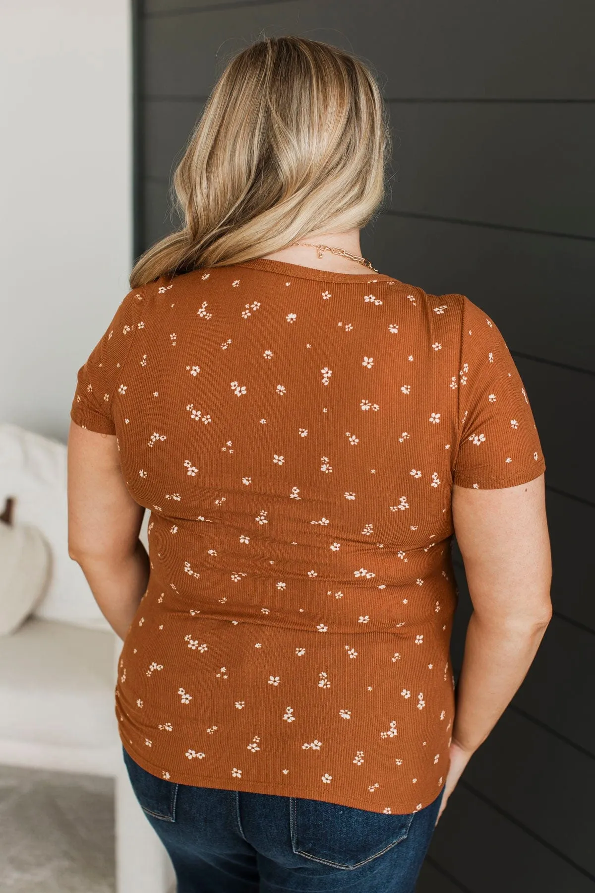 Hold Out Your Hand Floral Top- Rust