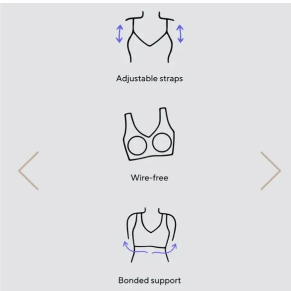 HoneyLove Crossover Wire-Free Adjustable Bra Navy Blue Size XL