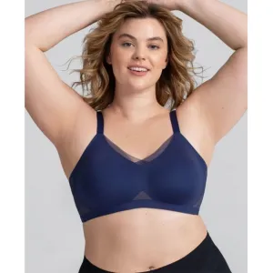 HoneyLove Crossover Wire-Free Adjustable Bra Navy Blue Size XL