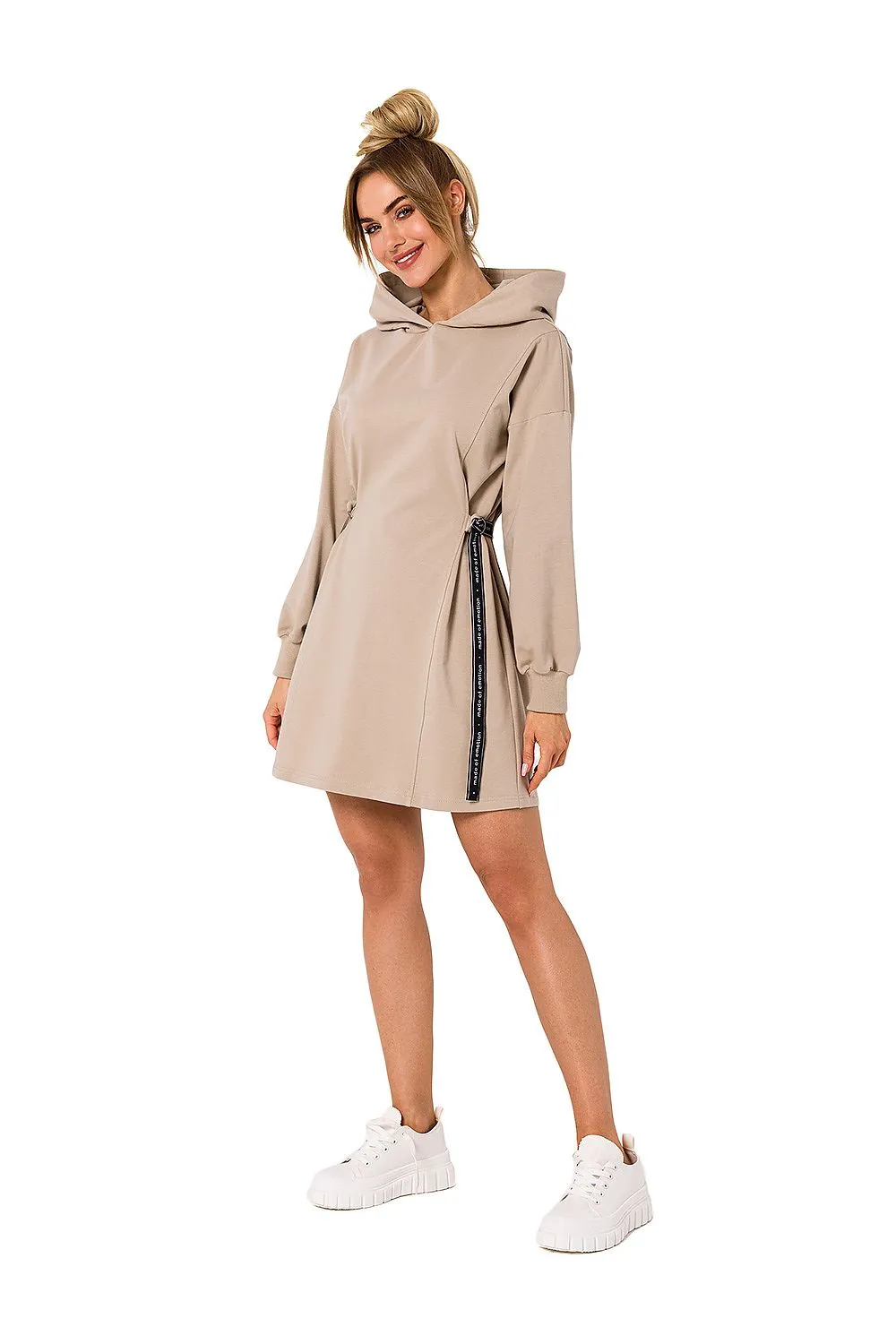Hooded Mini Dress with Long Sleeves