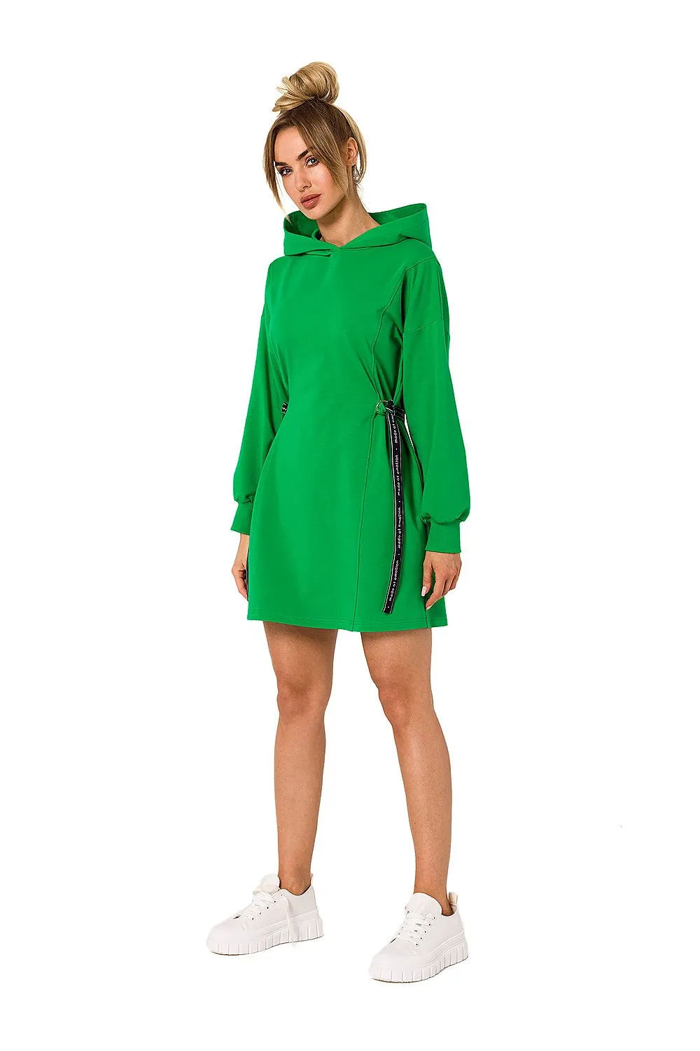 Hooded Mini Dress with Long Sleeves