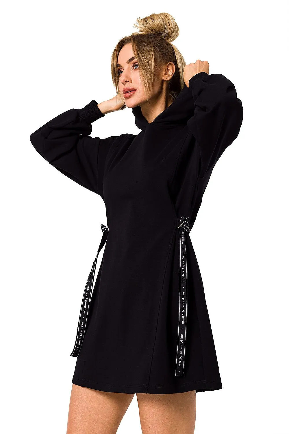 Hooded Mini Dress with Long Sleeves