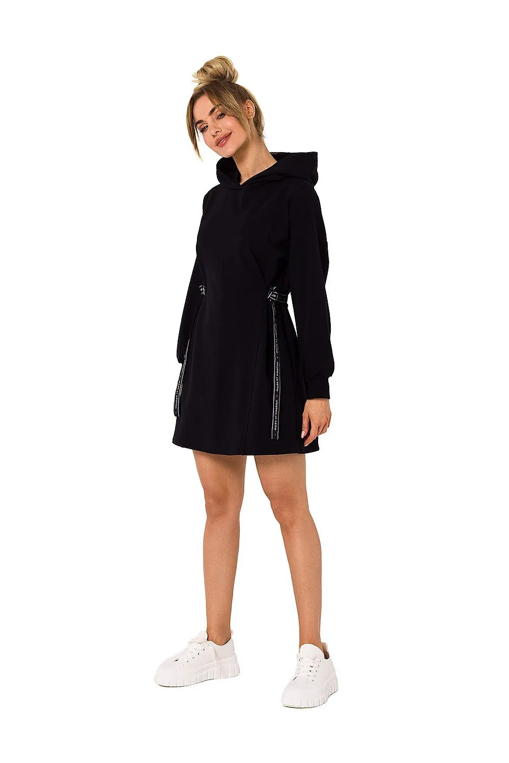 Hooded Mini Dress with Long Sleeves