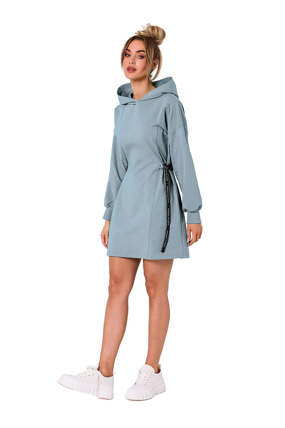 Hooded Mini Dress with Long Sleeves