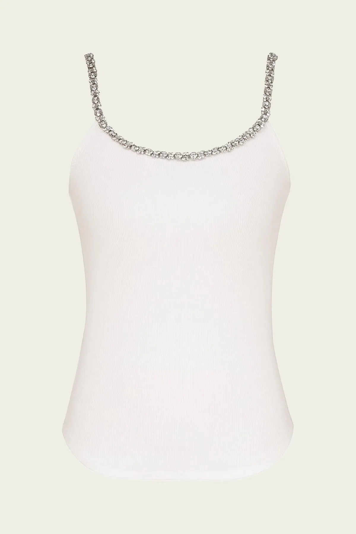 Illustration Embellished Tank in Ivory