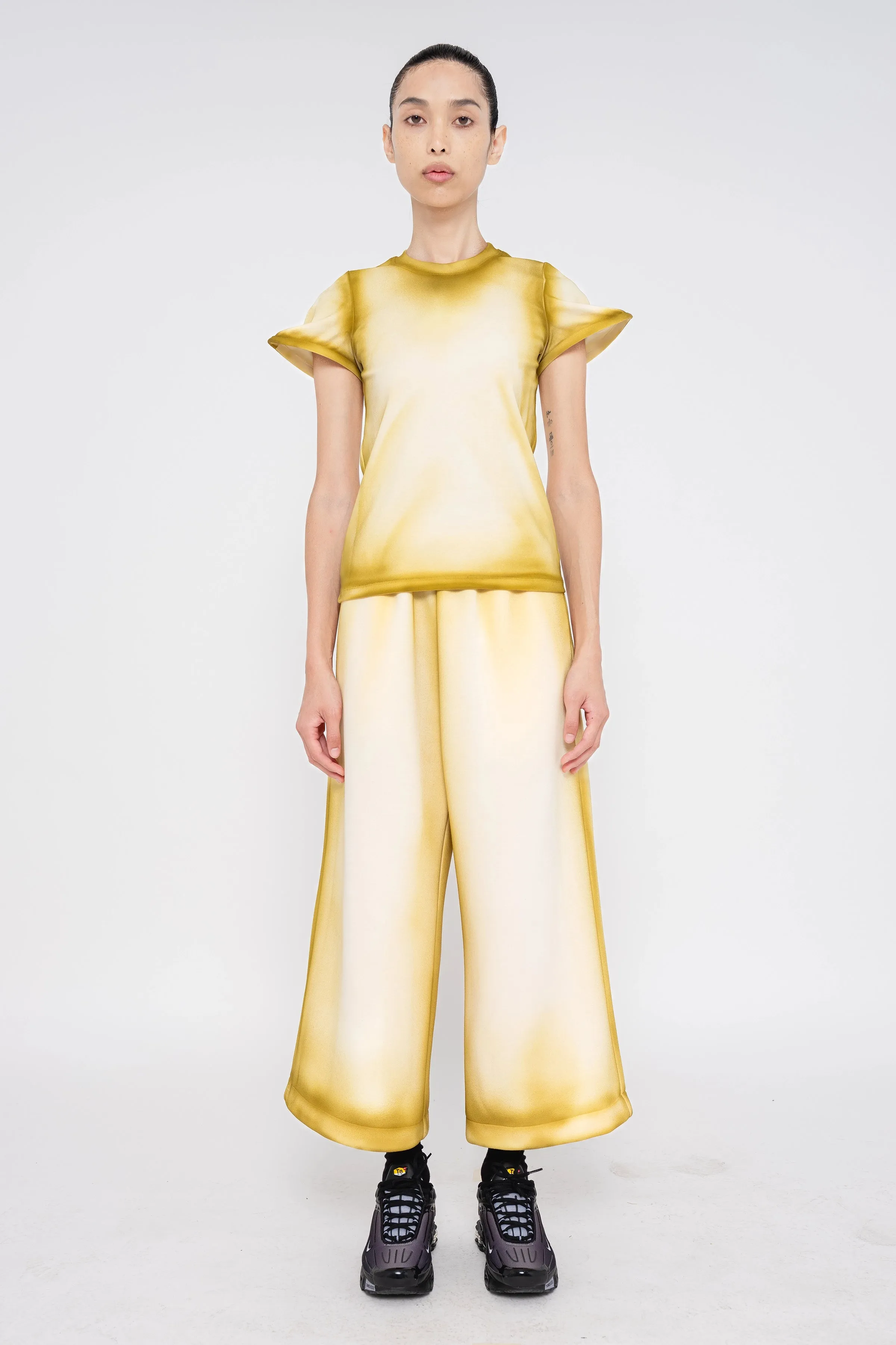 INVERTED IVORY GLOW SLIT LOUNGEPANTS