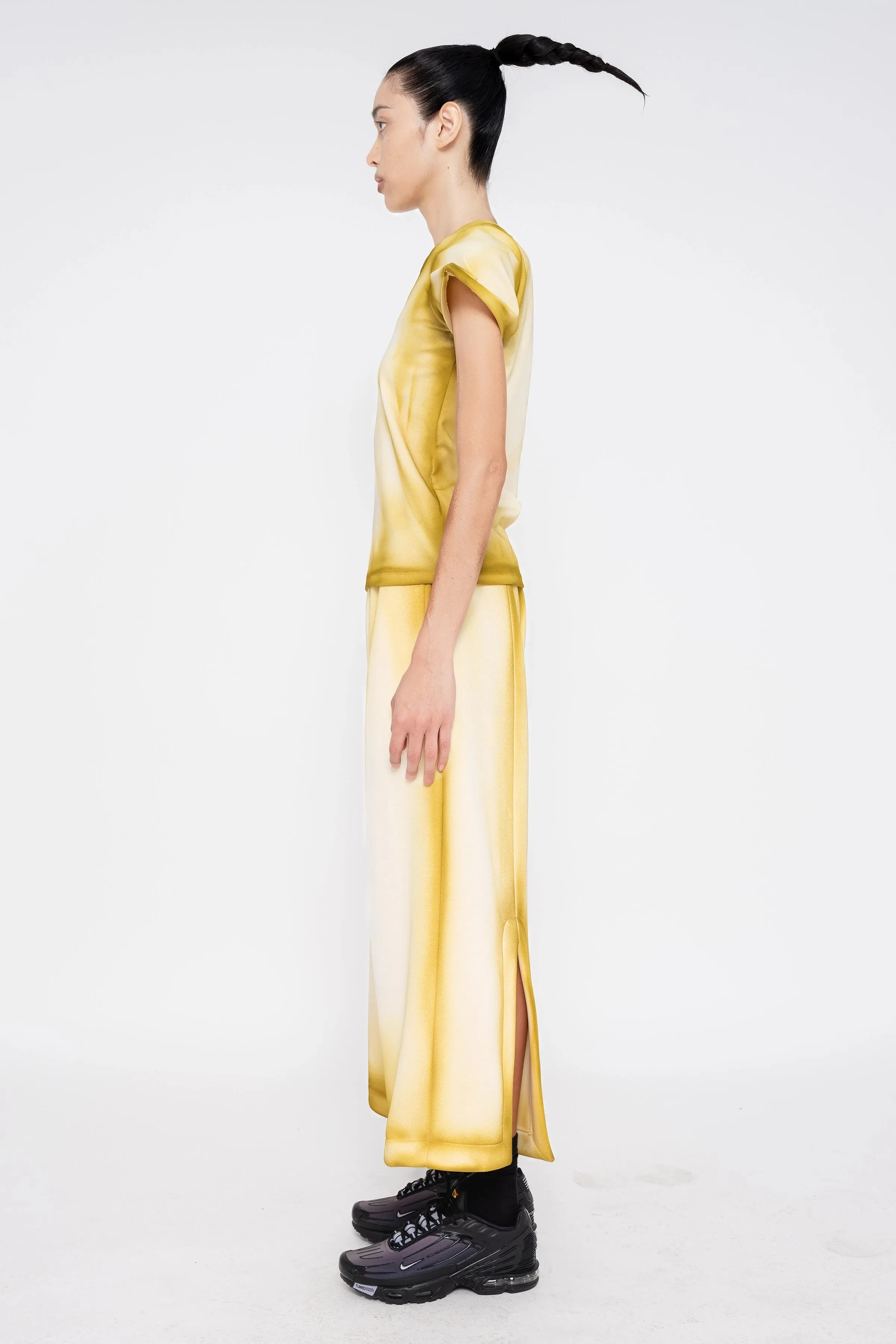 INVERTED IVORY GLOW SLIT LOUNGEPANTS