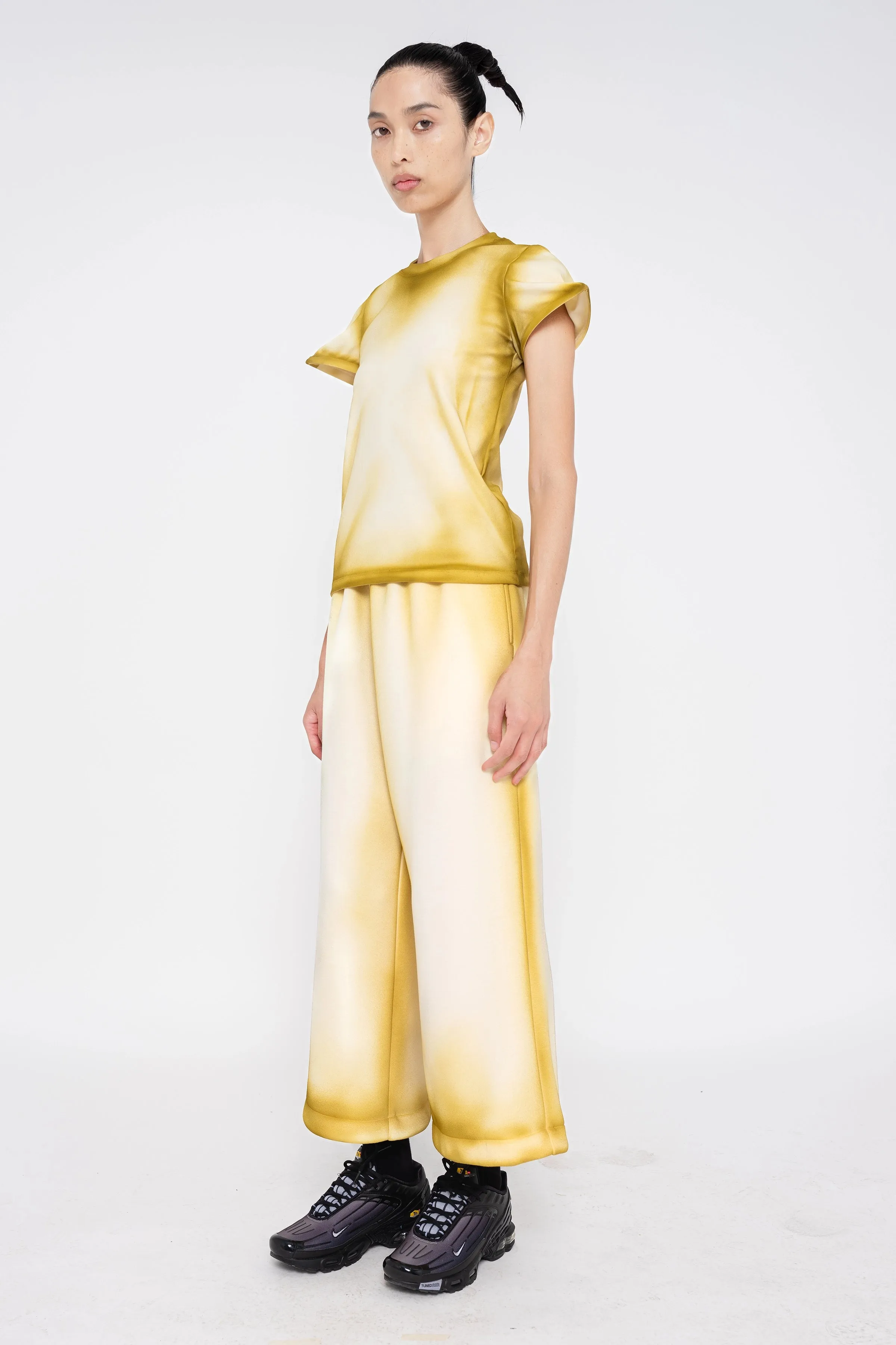 INVERTED IVORY GLOW SLIT LOUNGEPANTS