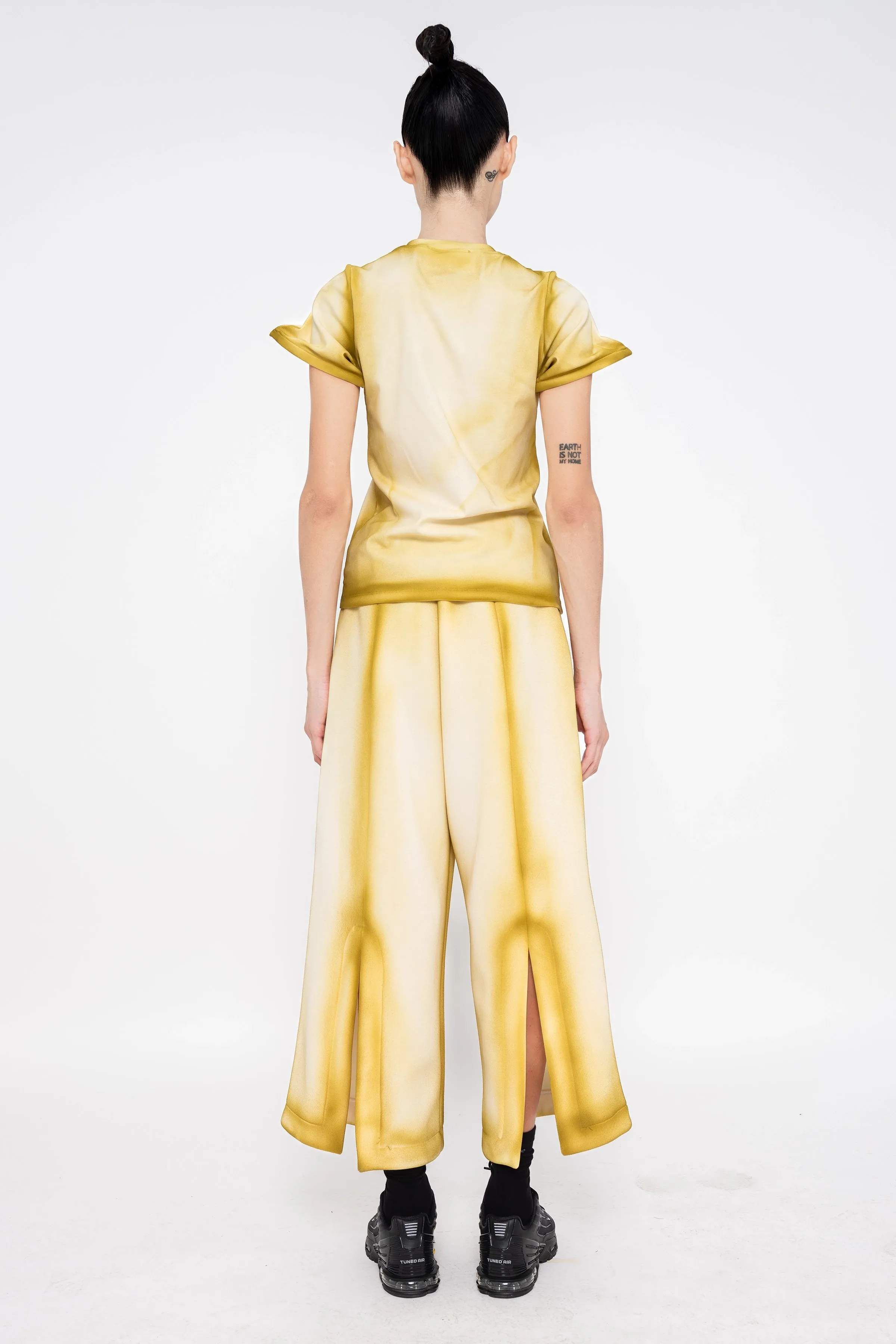 INVERTED IVORY GLOW SLIT LOUNGEPANTS