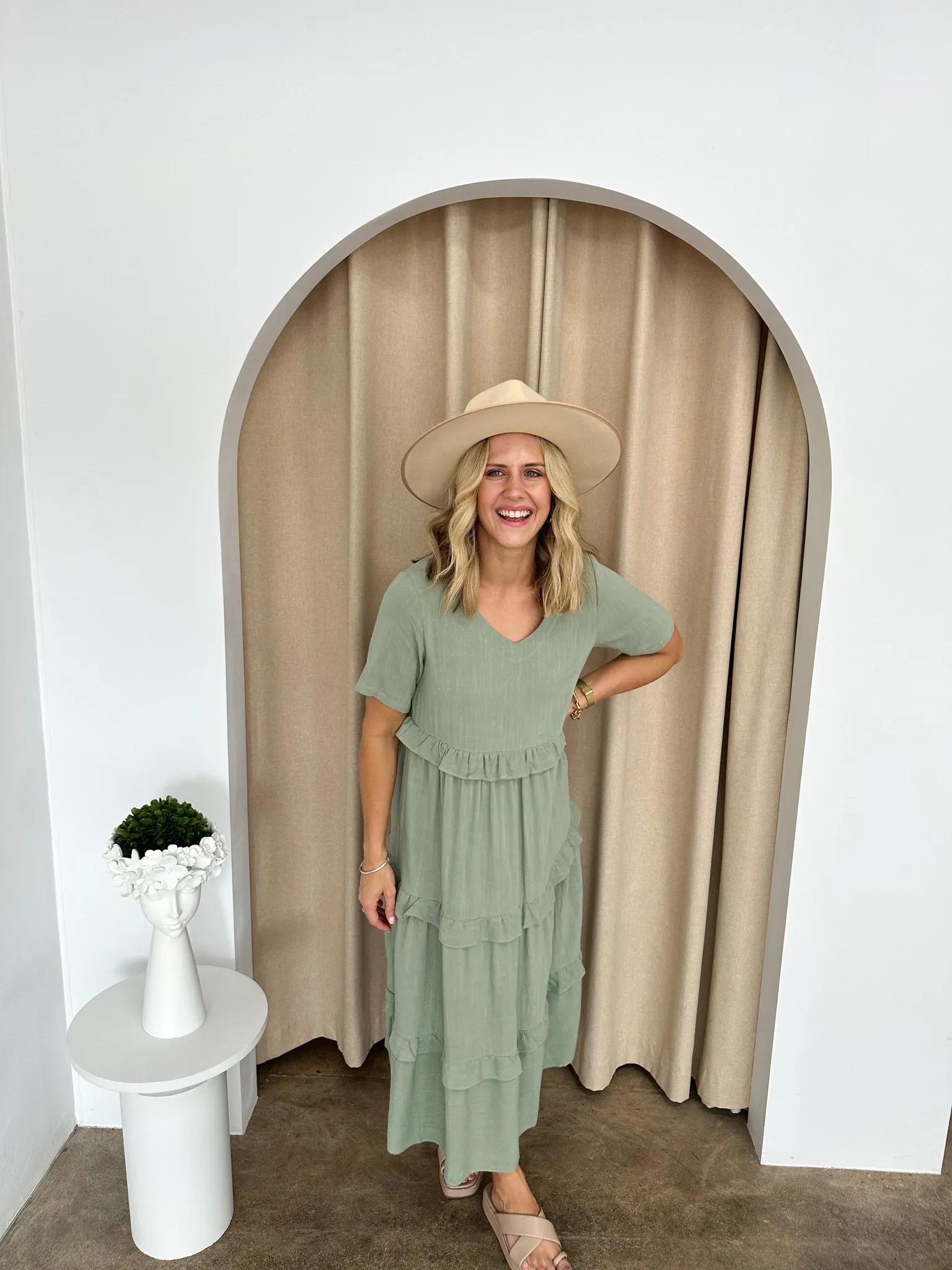 Isla Midi Dress -Sage