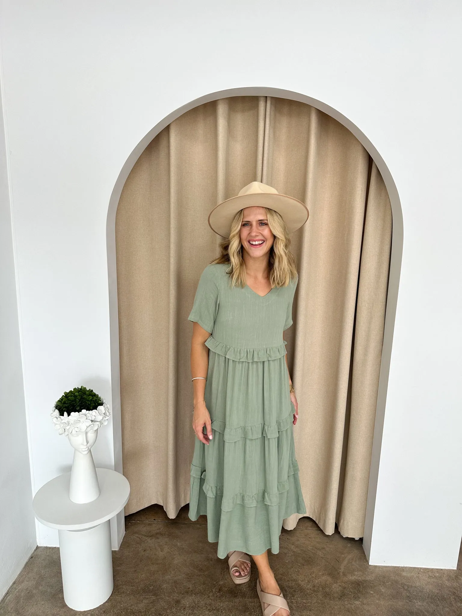 Isla Midi Dress -Sage