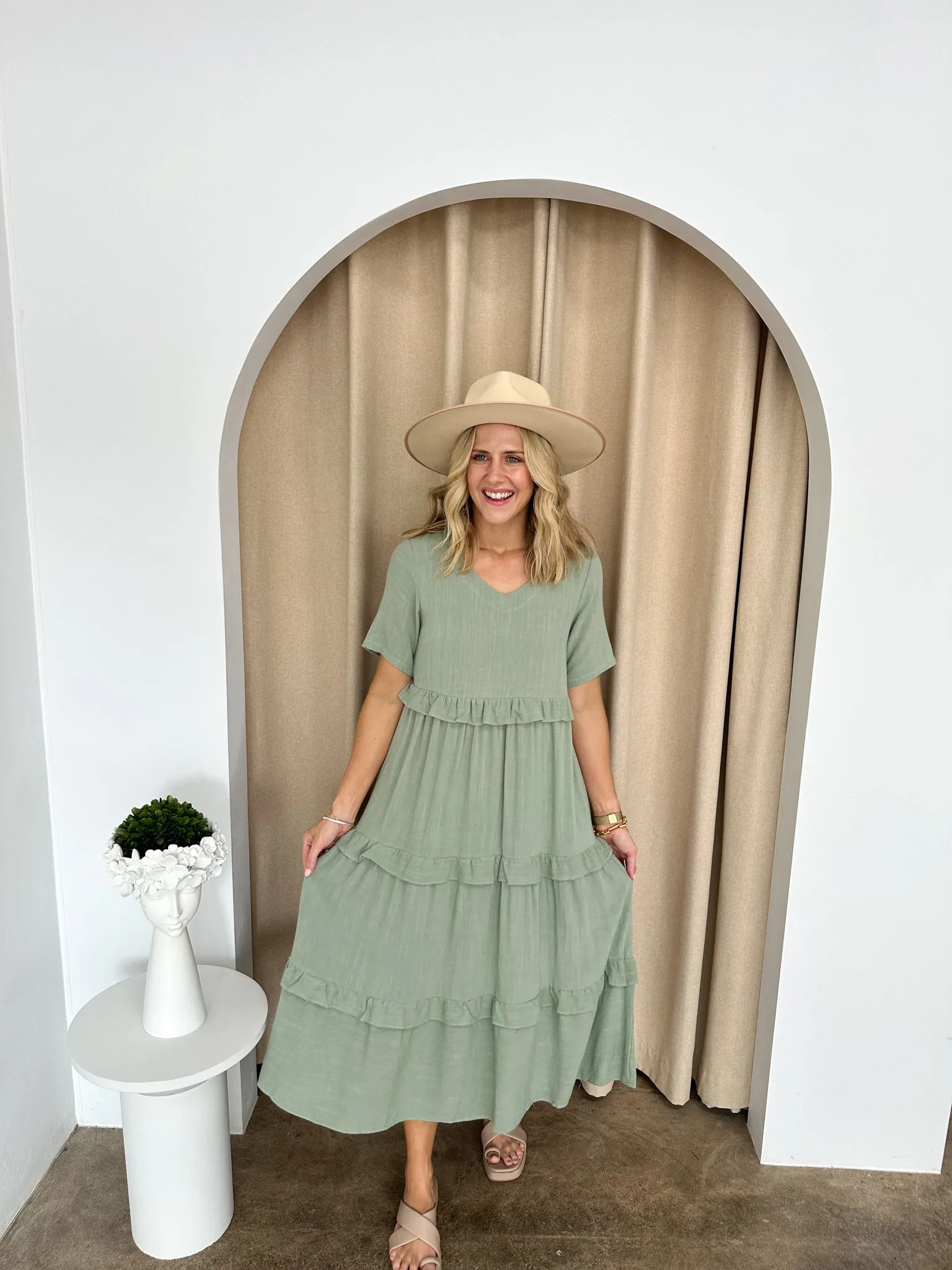 Isla Midi Dress -Sage