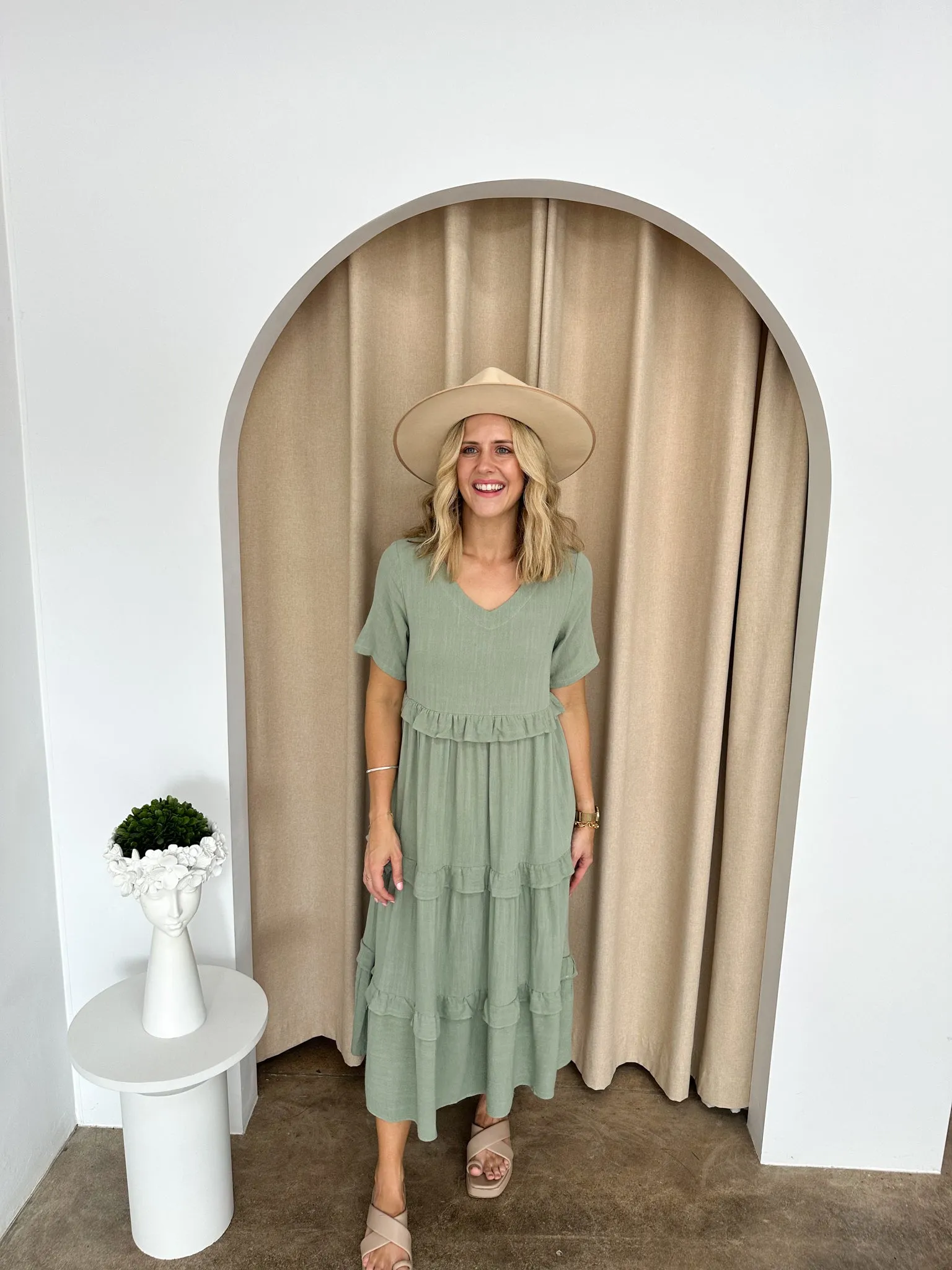 Isla Midi Dress -Sage
