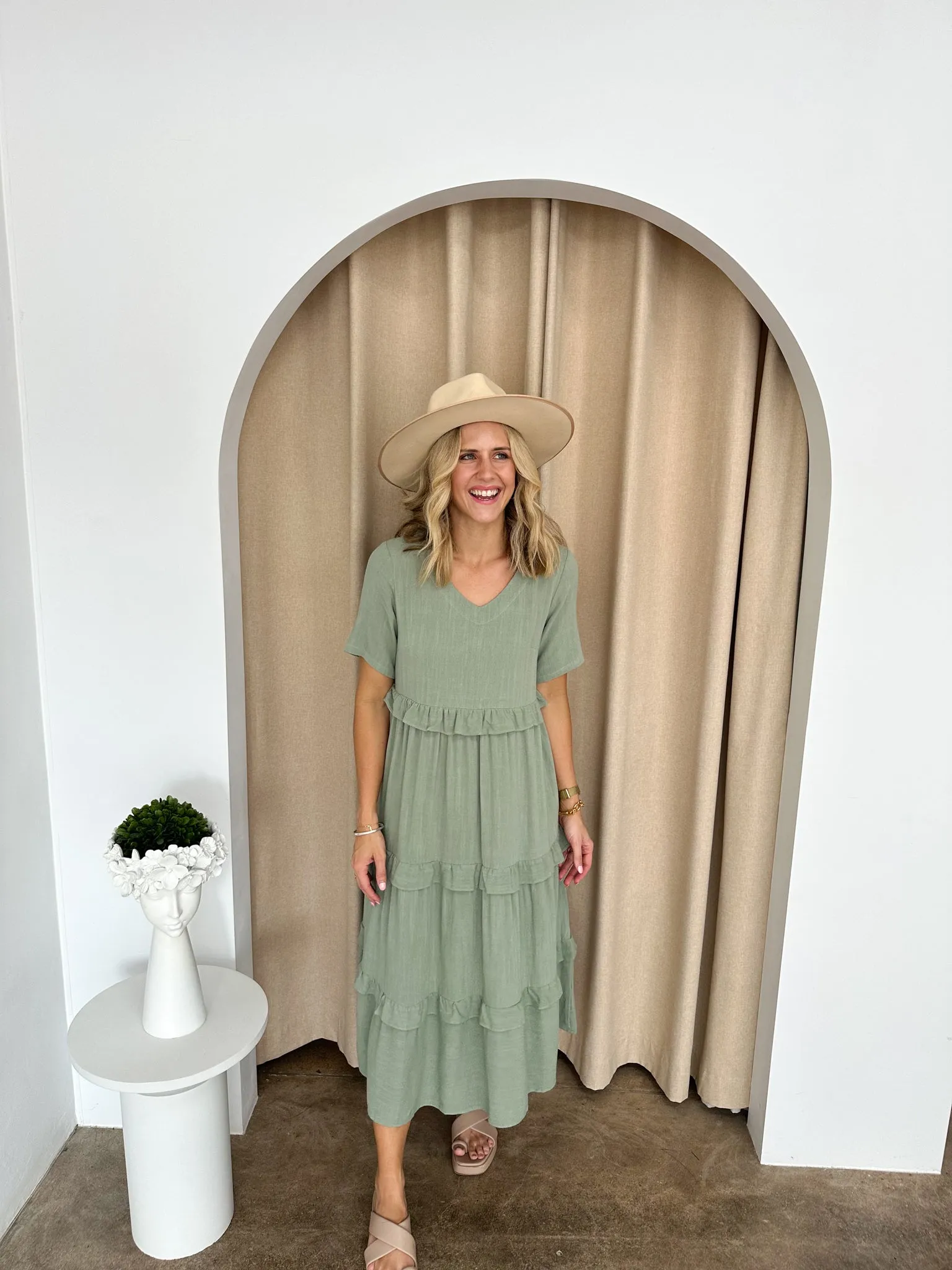 Isla Midi Dress -Sage