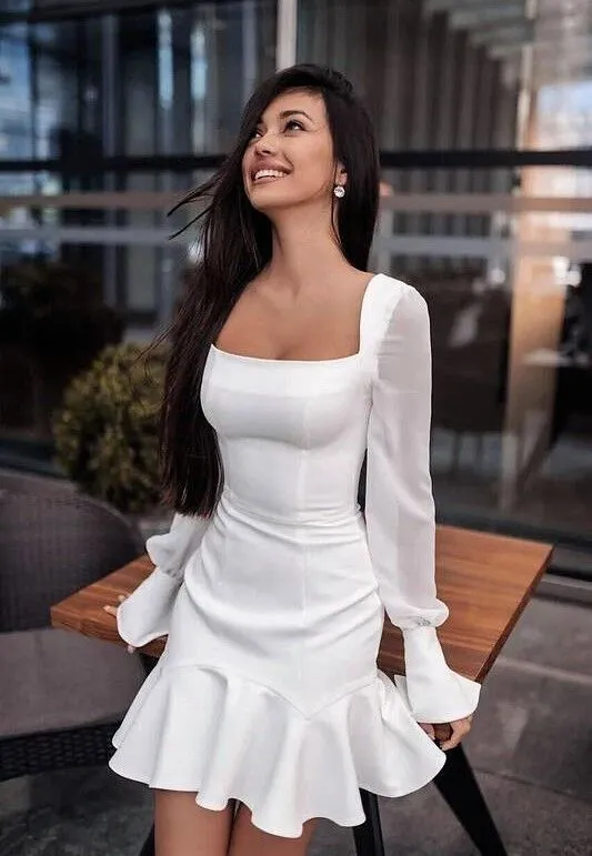 JazzHer Elegant Homecoming Dresses Pretty Short Cocktail Dresses Sheath Birthday Outfits (PRE-ORDER)