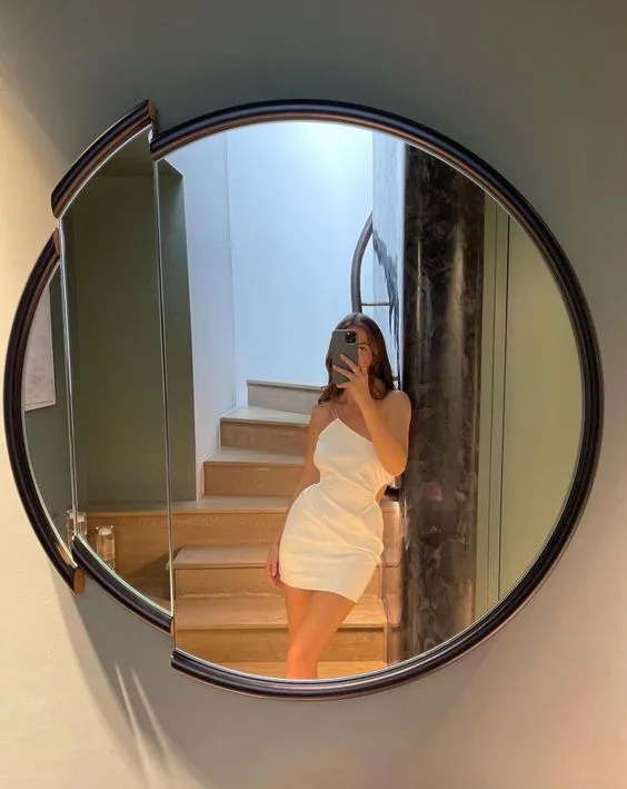 JazzHer Modest Sheath One Shoulder Short White Homecoming Dresses st Birthday Outfits (PRE-ORDER)