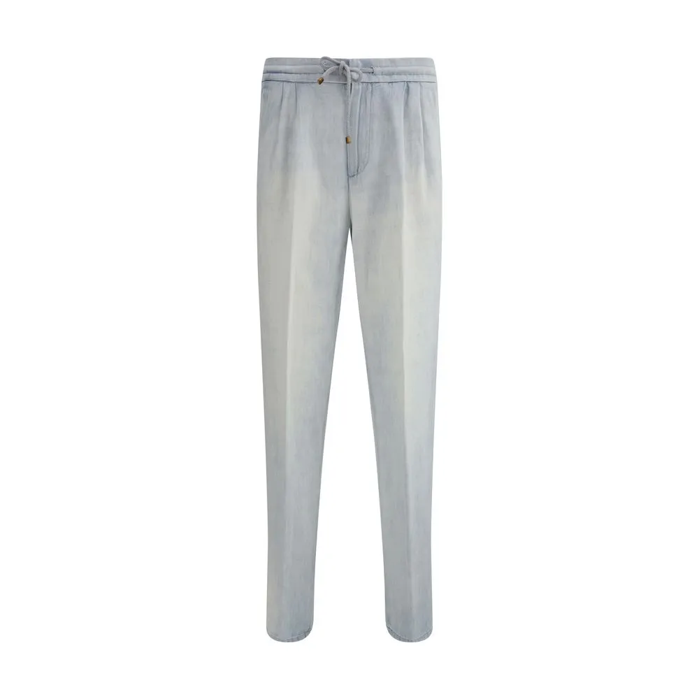 Jeans with drawstring waistband