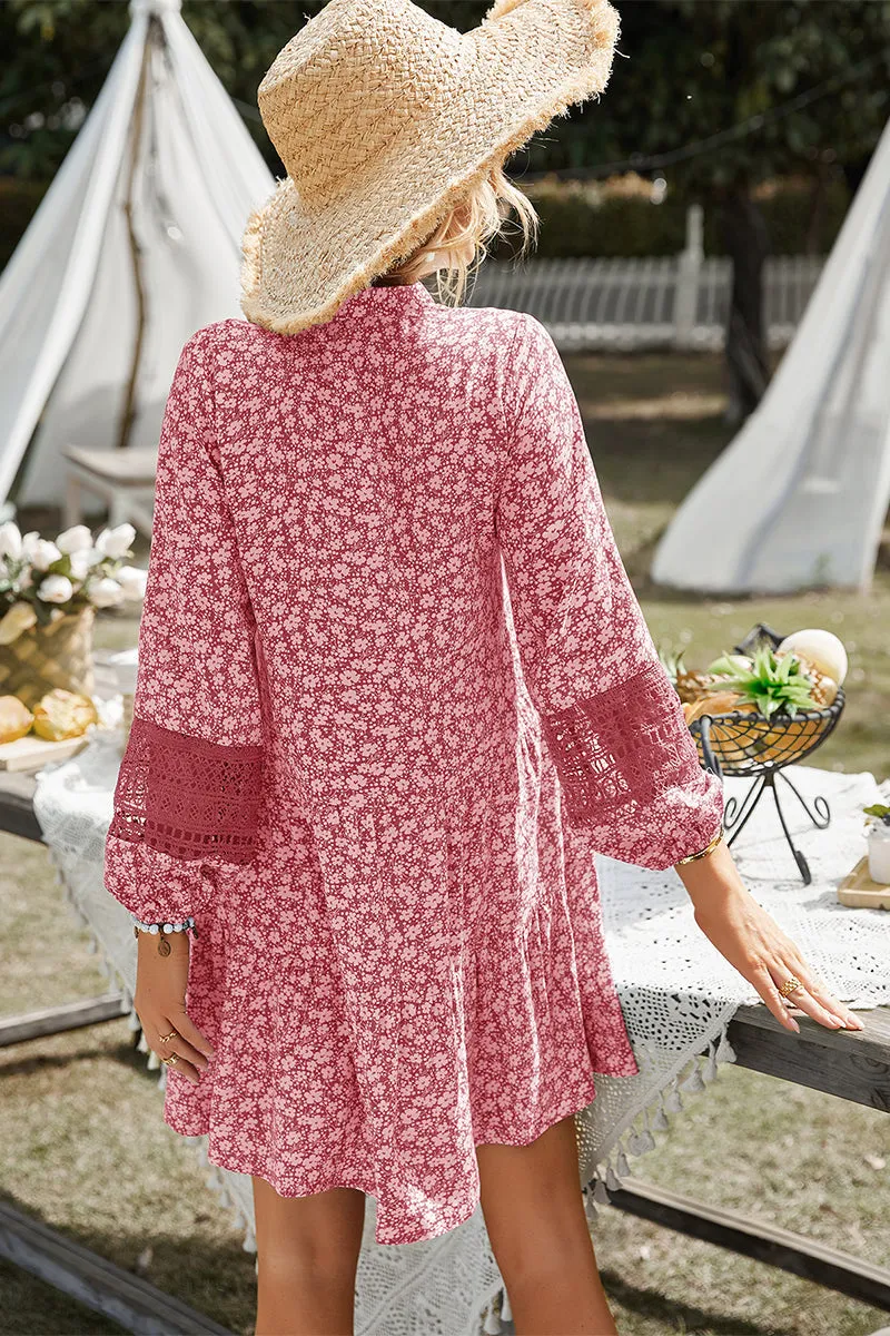 Jhia Daisy Print Mini Dress - Pink