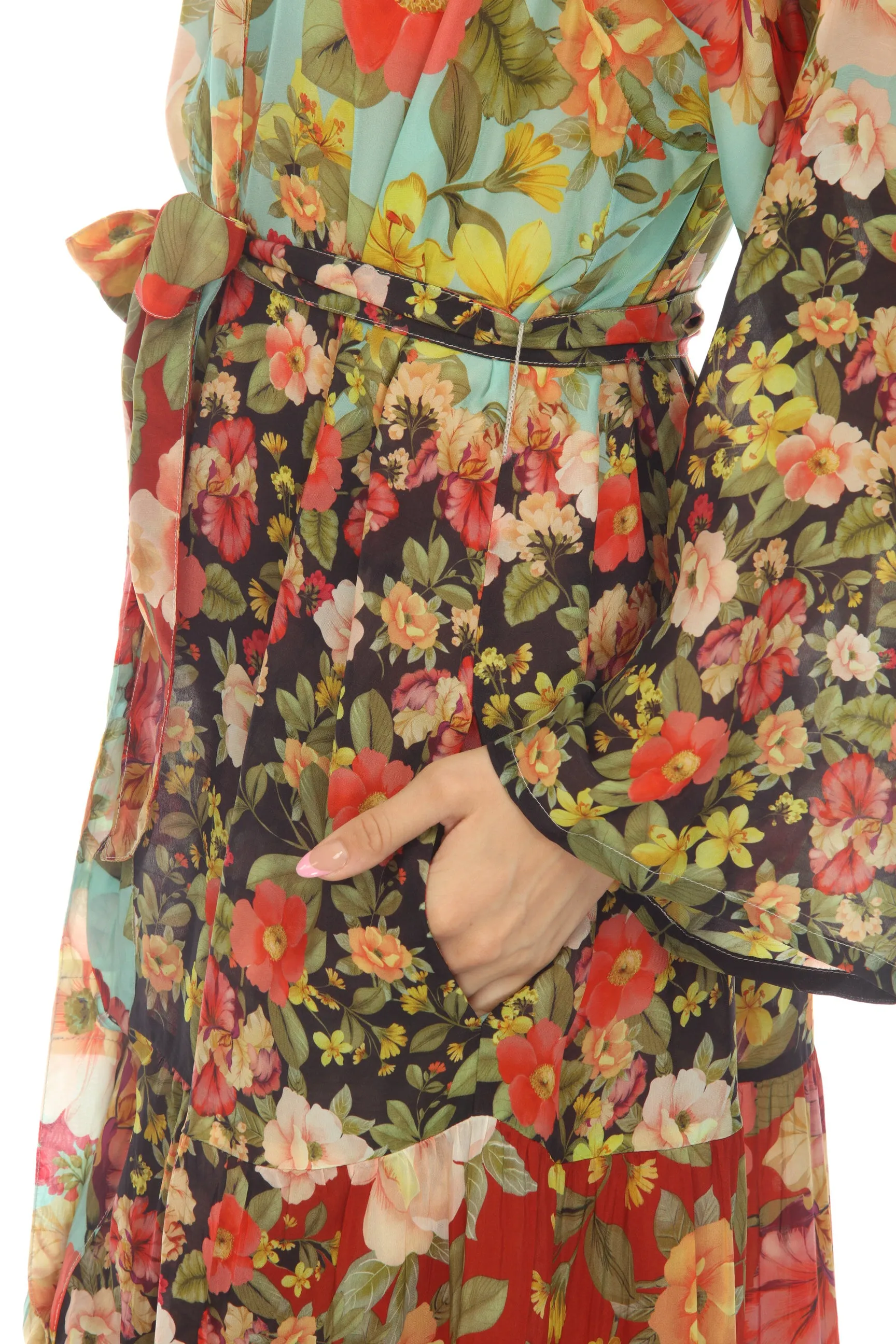 Johnny Was Burke Floral Belted Maxi Kimono Boho Chic C44922