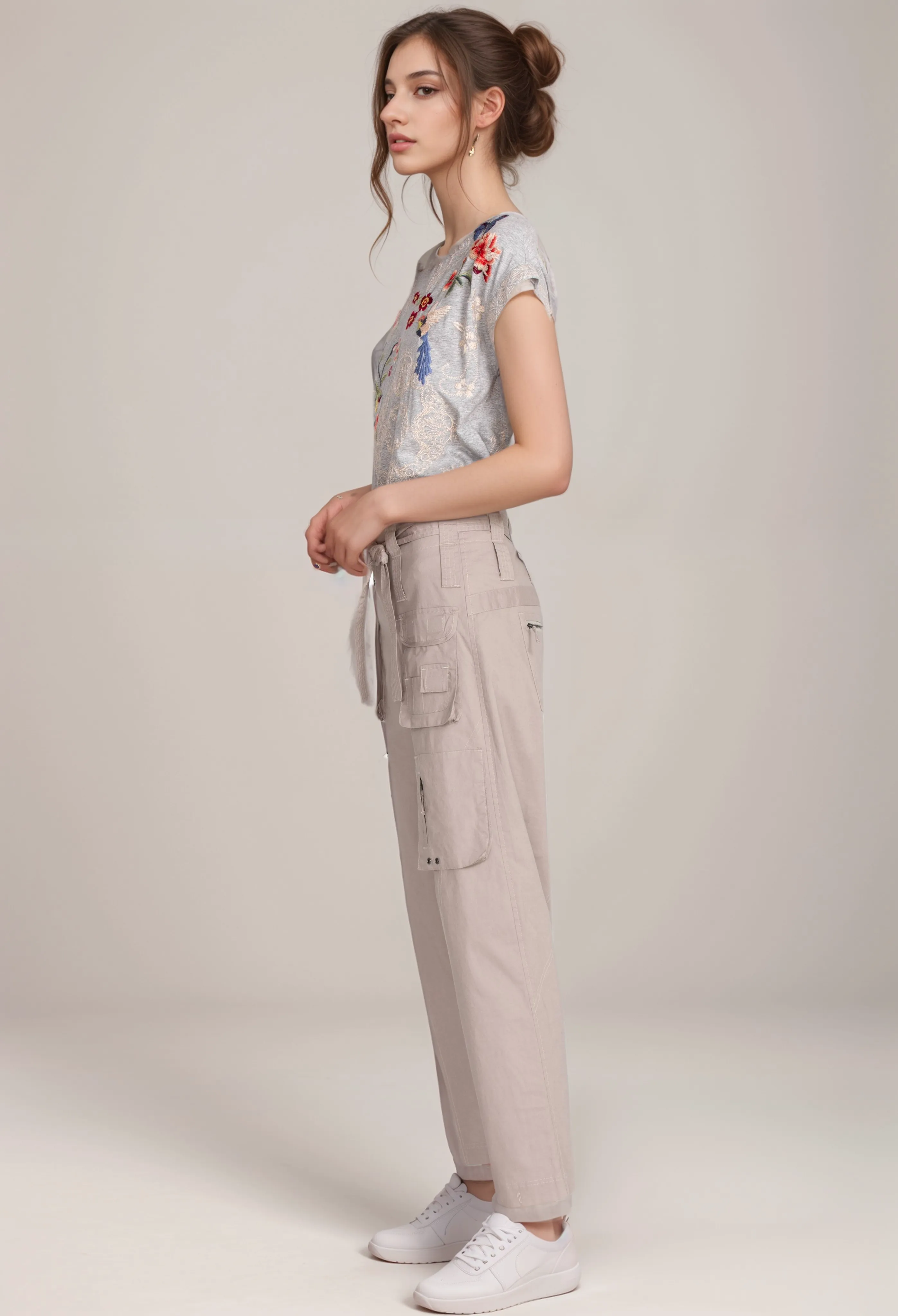 Johnny Was Pete & Greta Tyla Belted Cargo Pants Boho Chic P67022 NEW